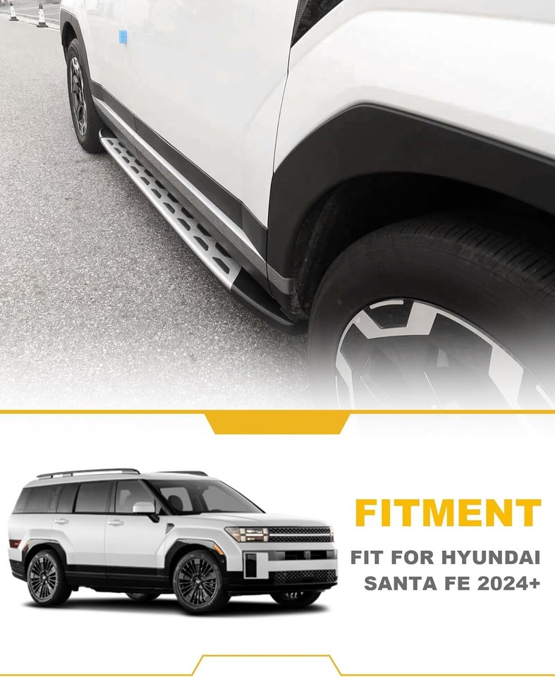 500LBS Running Boards For Hyundai Santa Fe MX5 2024 2025 + Side Steps ...