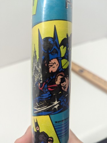 Lotto di tre carte regalo Batman e Robin 1997 vintage - 37,5 piedi quadrati totali - Foto 5 di 9
