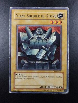 YUGIOH 2002 | GIANT SOLDIER OF STONE | LOB-E054 | RARE | GOOD - VG