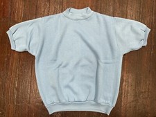 VINTAGE 60s JCPenny Towncraft Blue Short Sleeve Sweatshirt Pullover L