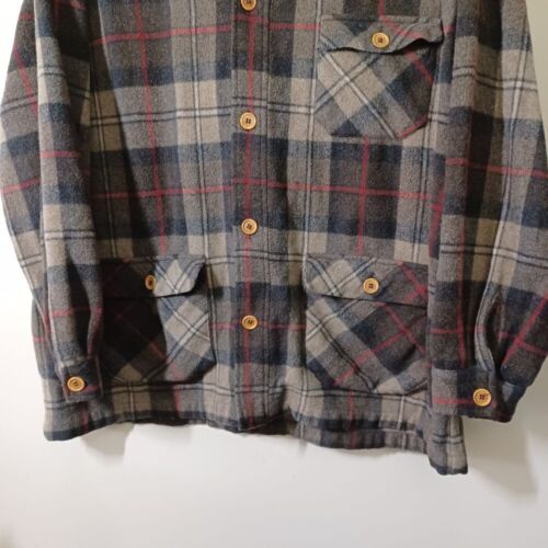 Le Collezioni Shirt Jacket Mens XL Plaid Wool Blend Flannel Board Chore Shacket - Picture 5 of 8