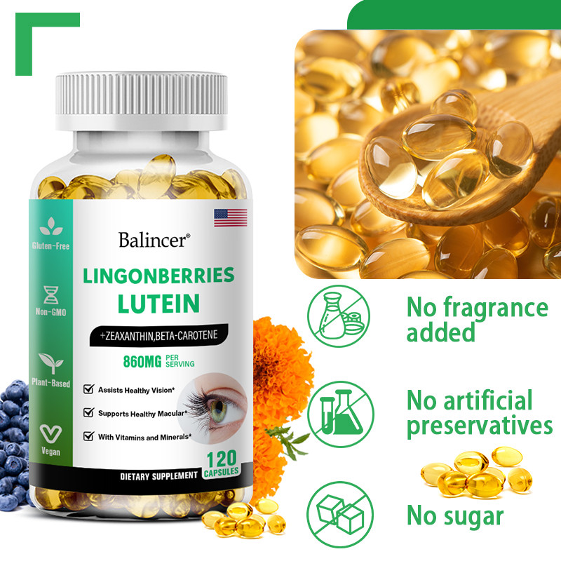 Luteina, Zeaxantina, Betacarotene 860 Mg per porzione 30/60/120 capsule foto 5