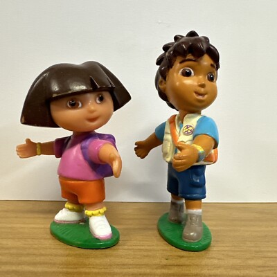 DecoPac: Dora The Explorer  Lot of 2 Dora & Diego Figures