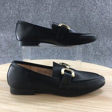 A New Day Shoes Womens 8 Carolyn Loafer Black Leather Slip On Casual 096-22-7744