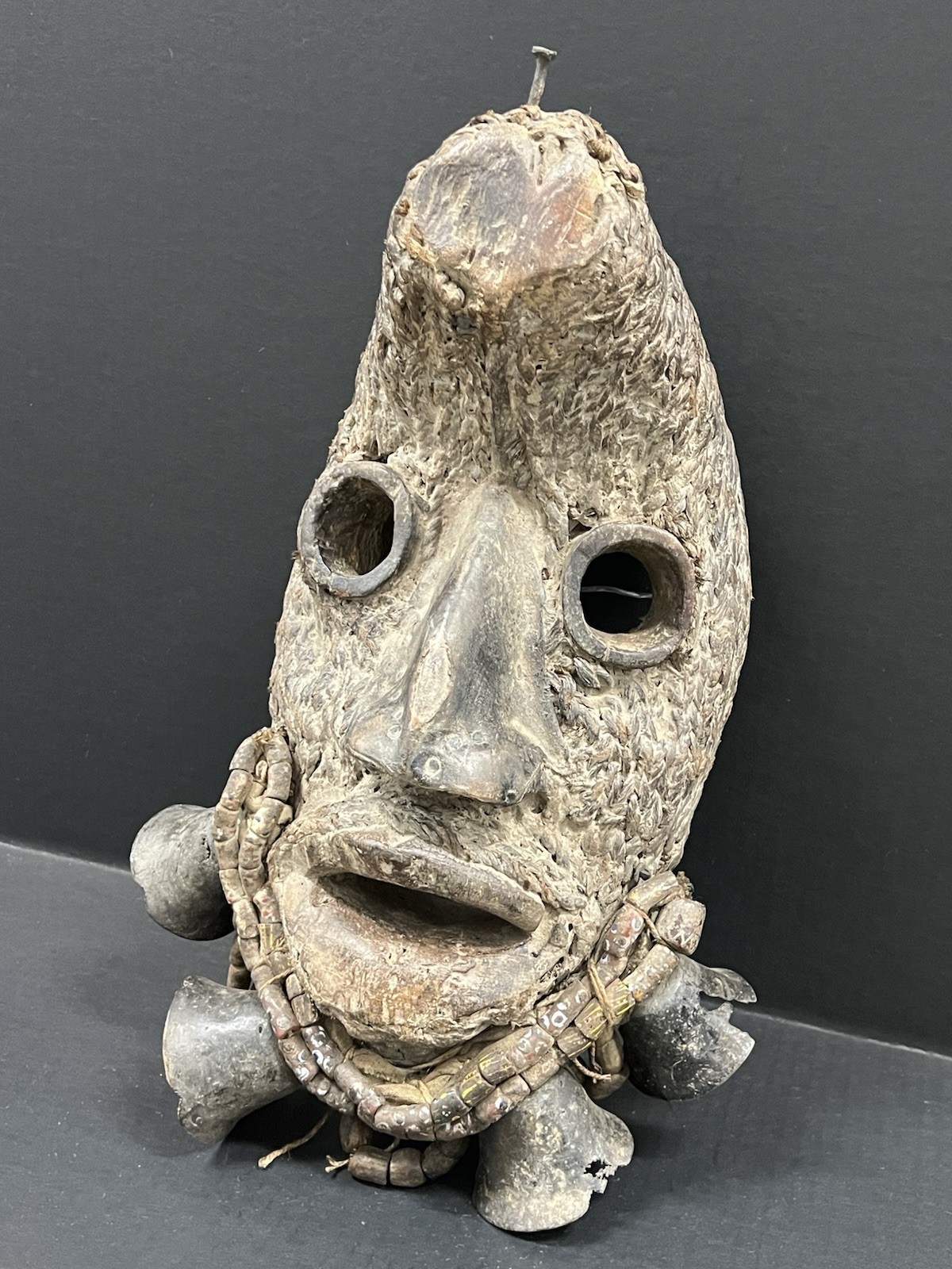 Vintage Dan Mask with Open Mouth - Ceremonial African Tribal Art - 16” x 11”