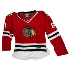 CHICAGO BLACKHAWKS HOCKEY JERSEY FIGHT STRAP REEBOK Hossa Women’s L  *Modified