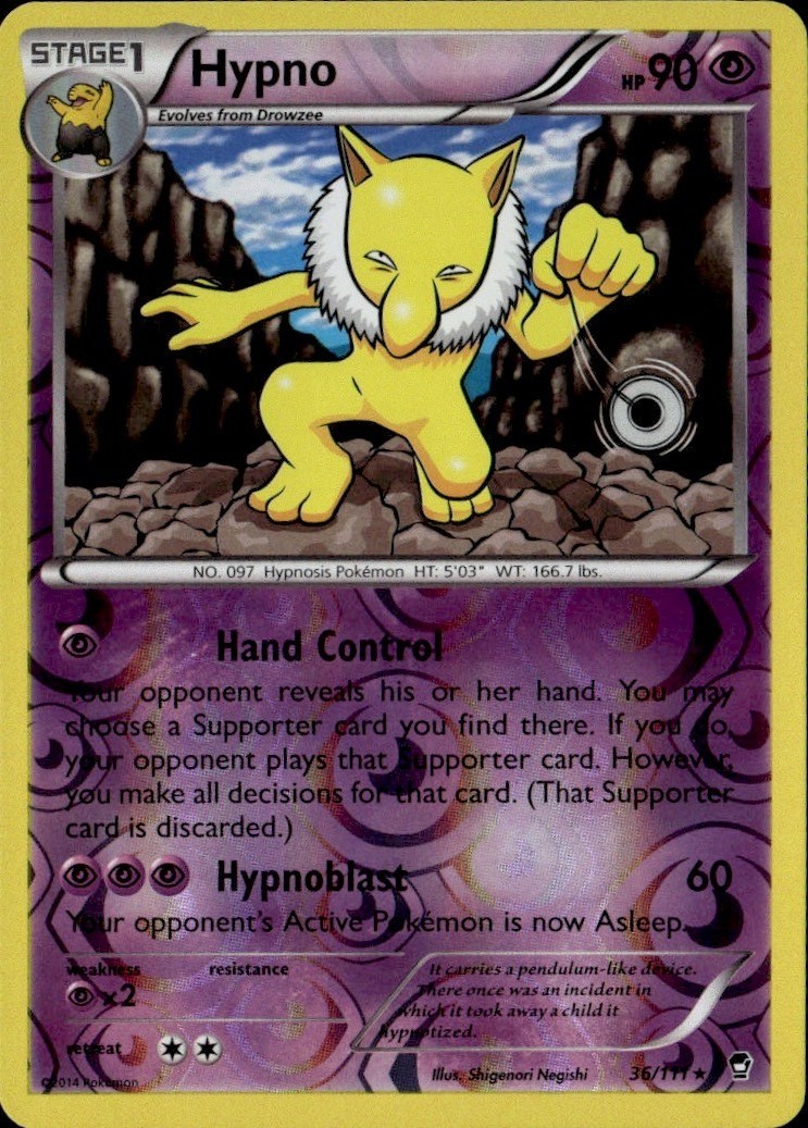 Hypno Reverse Holo Rare FFI XY - Furious Fists 36/111 LP