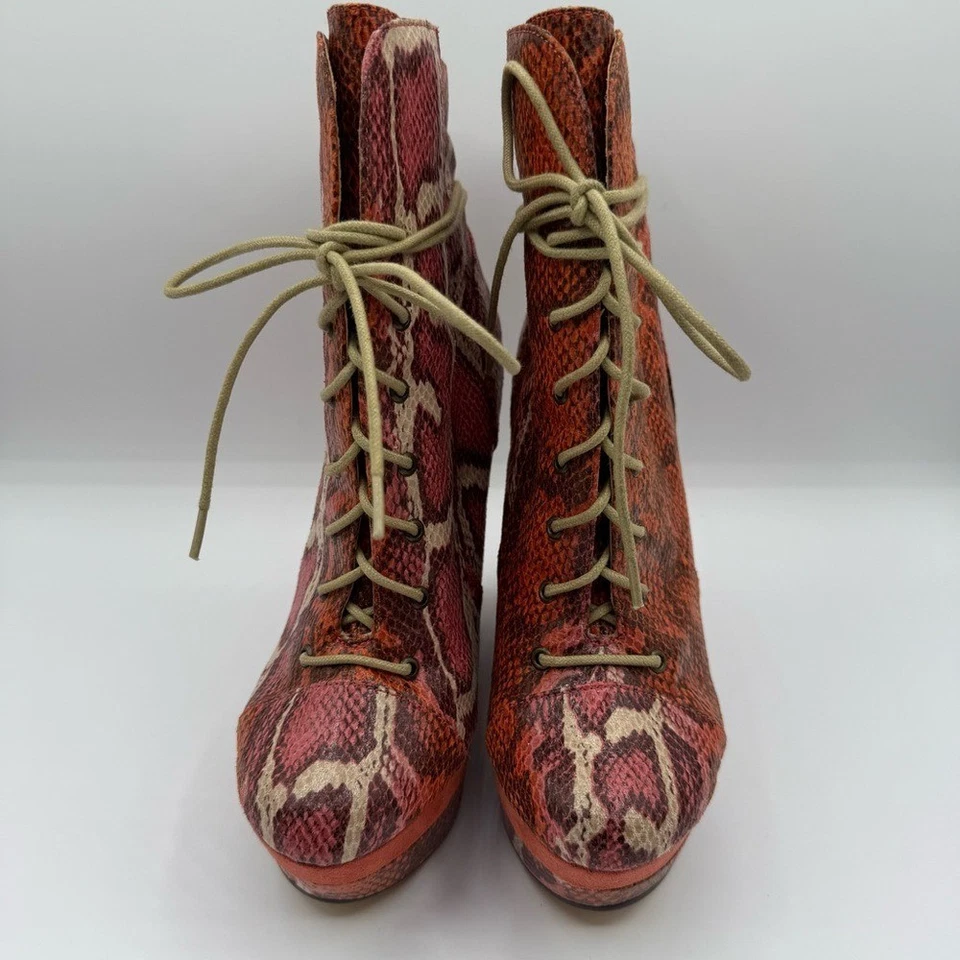 Botas Michael Antonio Cuña Estampado Serpiente Cuero-Gamuza Con Cordones Talla 7.5 Foto 3 de 4