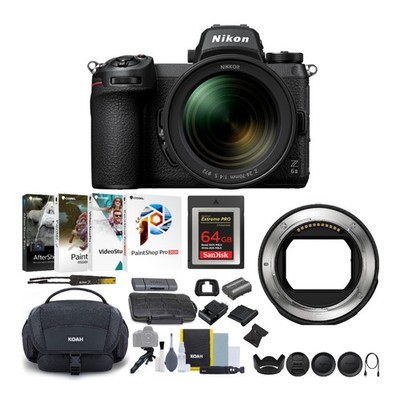 Nikon Z 6II FX Format Mirrorless with 24 70 Lens and FTZ II Mount Adapter Bundle