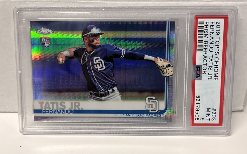 2019 Topps Chrome Prism Refractor #203 FERNANDO TATIS JR Card RC PSA 9 MINT