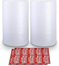 Plastico de burbujas 2 rollos 72 pies 12 de pulgadas con 20 etiquetas fragil