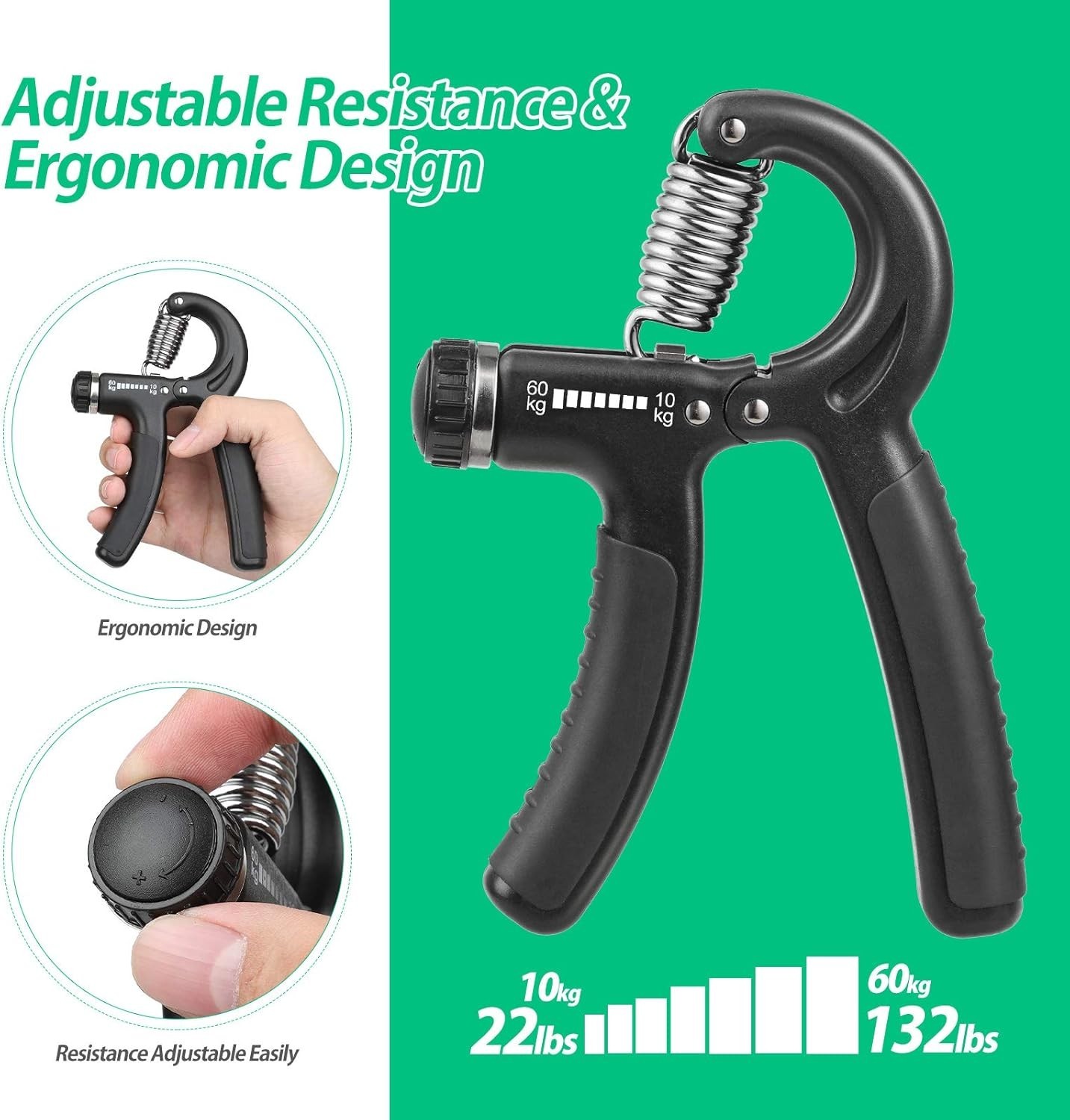 Durable Hand Grip Strength Trainer - Adjustable Resistance for Ultimate Strength