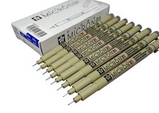 Pigma Micron pen 01 Blue ink marker felt tip pen, Archival pigment ink pens f...