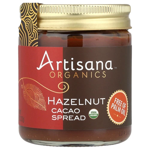 Artisana Organics Hazelnut Cacao Spread 8 oz 227 g Gluten-Free, Kosher, Organic,