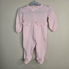 Baby Girl Clothes Friemanit Vintage 9 Month Pink Acrylic Knit Footed Outfit