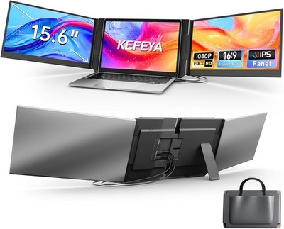 KEFEYA 15,6'' Laptop Bildschirm Extender FHD 1080P IPS Triple Portable Monitor