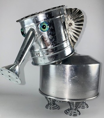 STEAMPUNK BABY ELEPHANT Found Object ROBOT Upcycled Metal Assemblage Sculpture