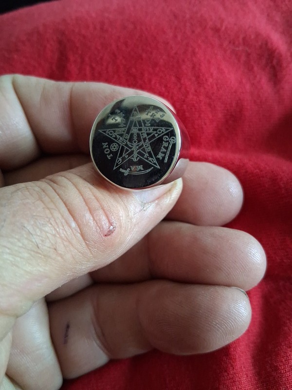 Pentagram Stainless Steel Men's Ring Size 12