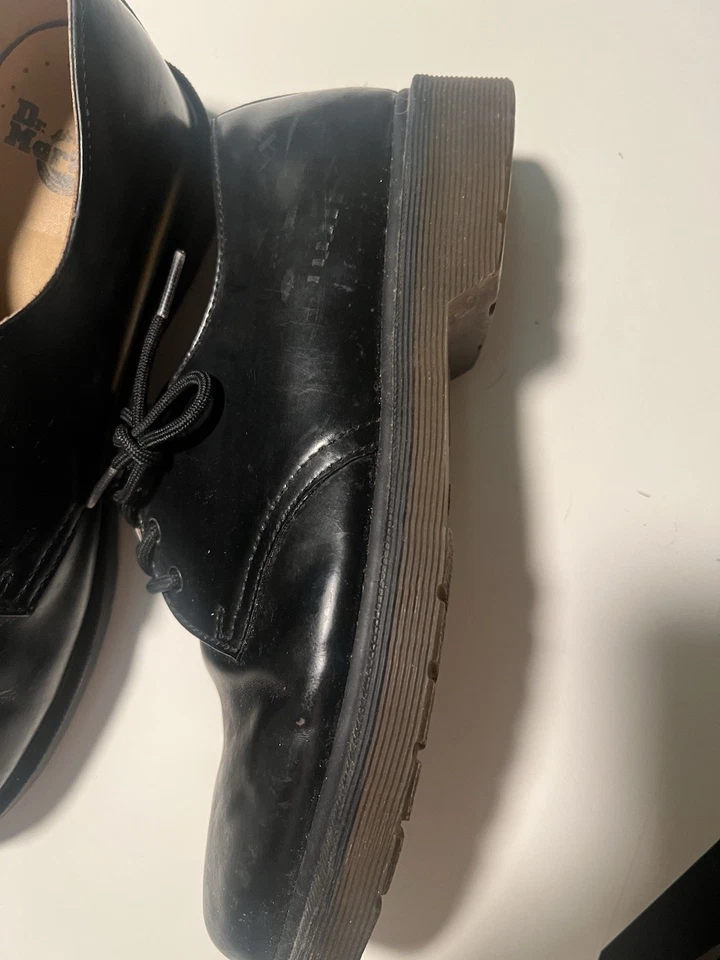Doc Martens 1461 Oxford Derby Shoes Smooth Leather, US Size 9 Black Mono - Image 4 of 4