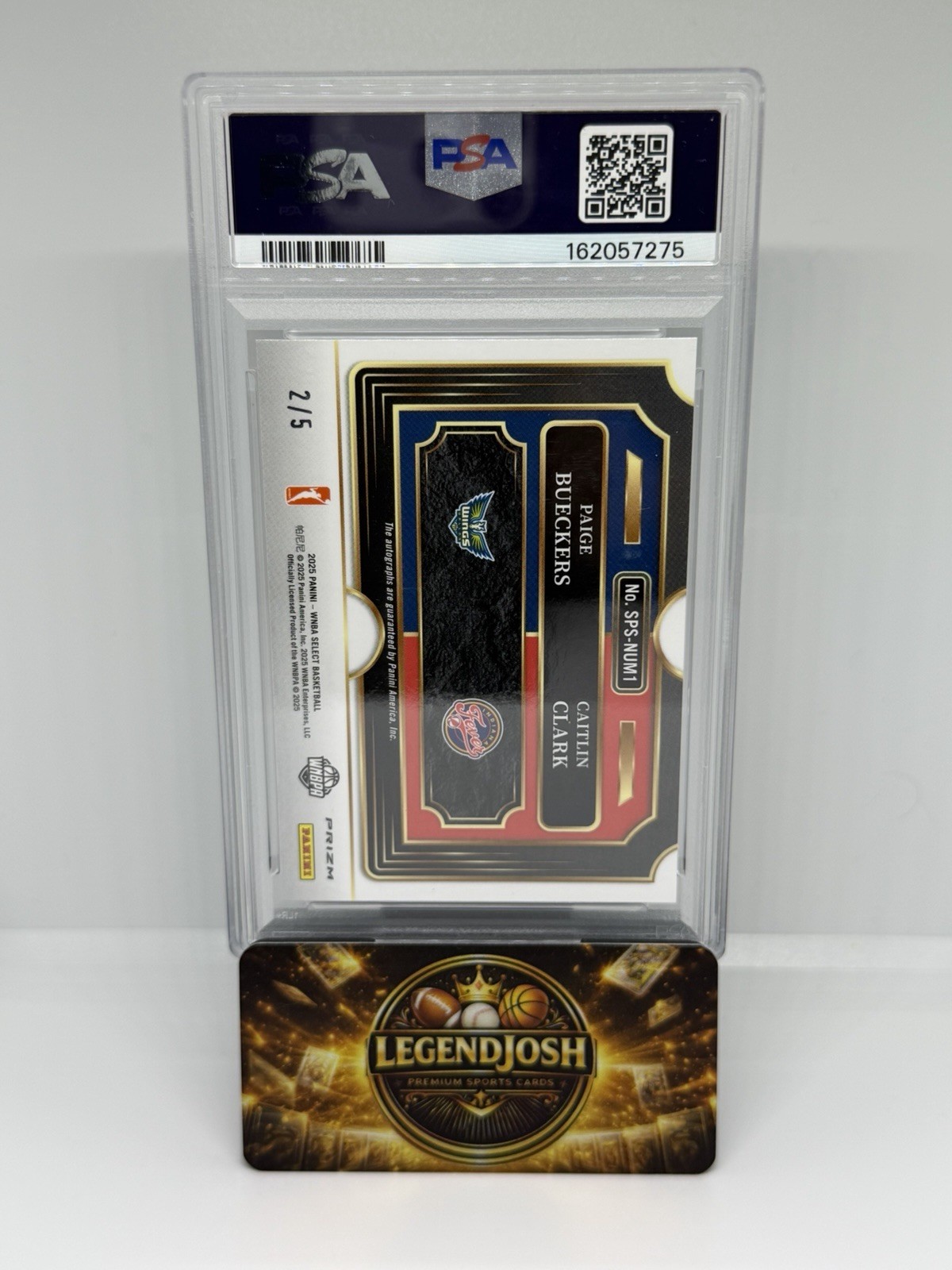 Caitlin Clark/Paige Bueckers - 2025 Select WNBA Black Gold Prizm Dual Auto /5 RC view 2