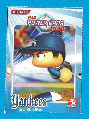 #ad #ad 2008 Konami MLB Power Pros 2K Sports Baseball Card Chien Ming Wang NY Yankees $2.75