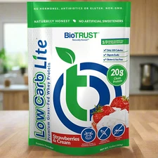 BioTrust Low Carb Lite, Grass-Fed Whey Protein Isolate Strawberries & Cream 12oz