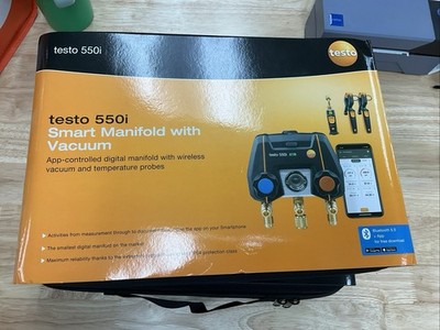 Testo 550i App-controlled Smart Digital Manifold With Vacuum And Temp Probes