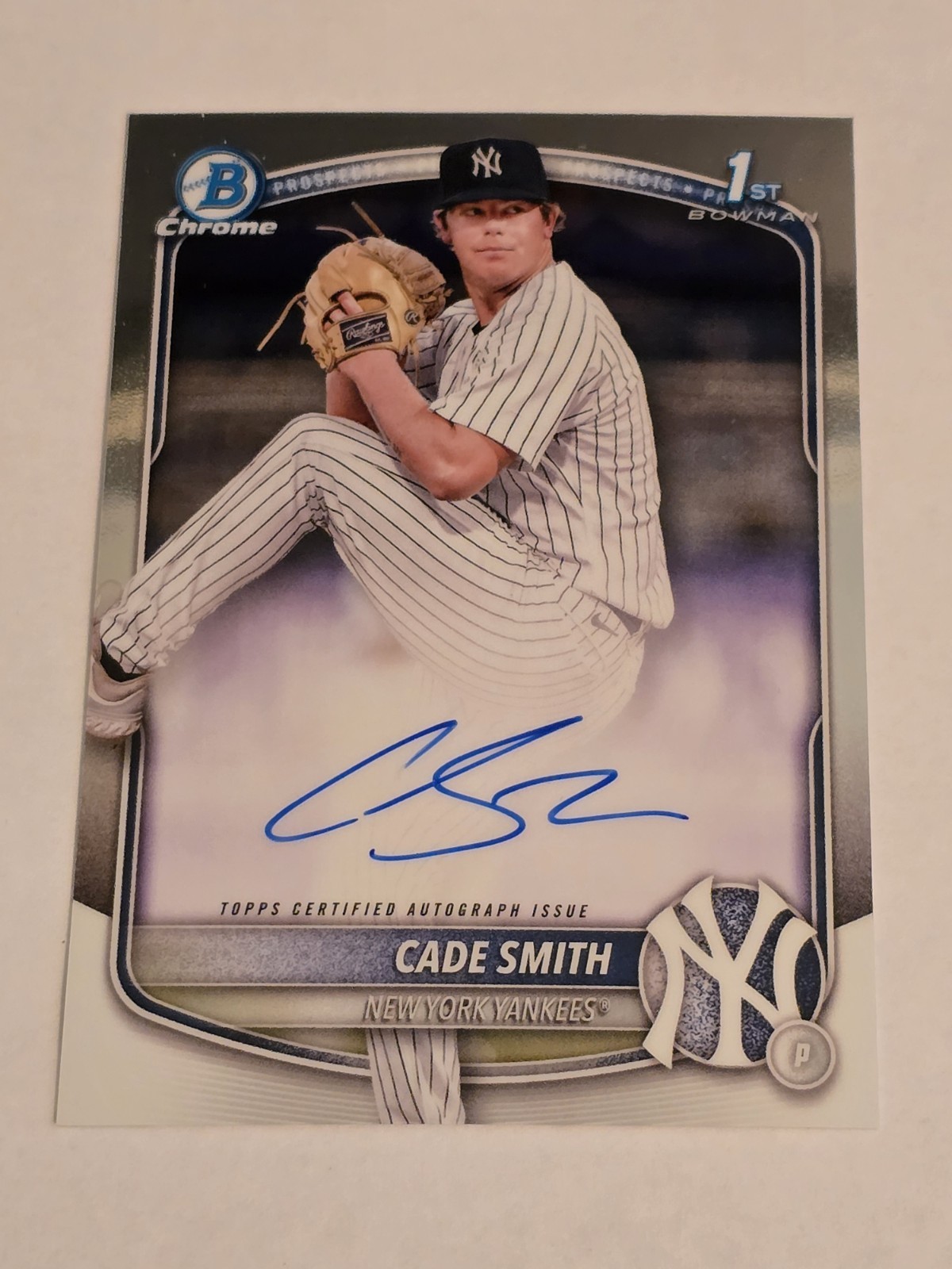 2025 Bowman Chrome Cade Smith On Card Auto 1st Prospect #CPA-CS Yankees
