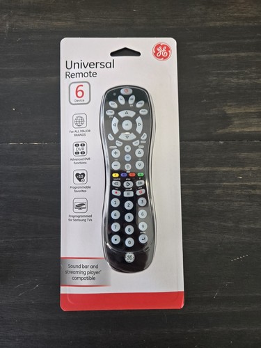 GE 6 Device Universal Remote Control Black Replacement NEW