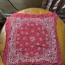 Vtg Springs Inc Red Bandana Cotton Paisley Handkerchief Made In USA