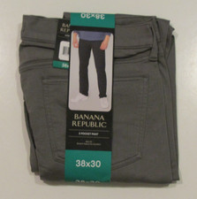 BANANA REPUBLIC Mens Gray 5 Pocket Pants Slim Fit Size 38 W 30 L NWT