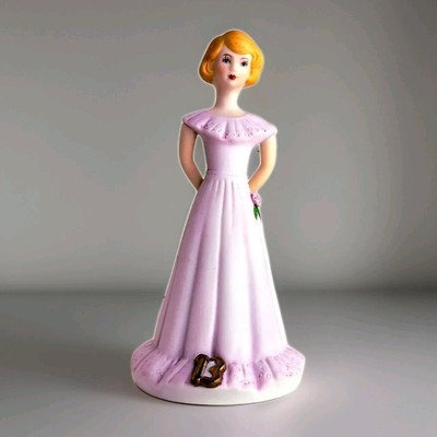 Vintage Enesco Growing Up Birthday Girls Figurine Blonde Age 13