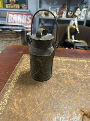 Antike Zinn Miniatur Milchkanne gestempelt H Whalley Maker Blackburn 18x8cm