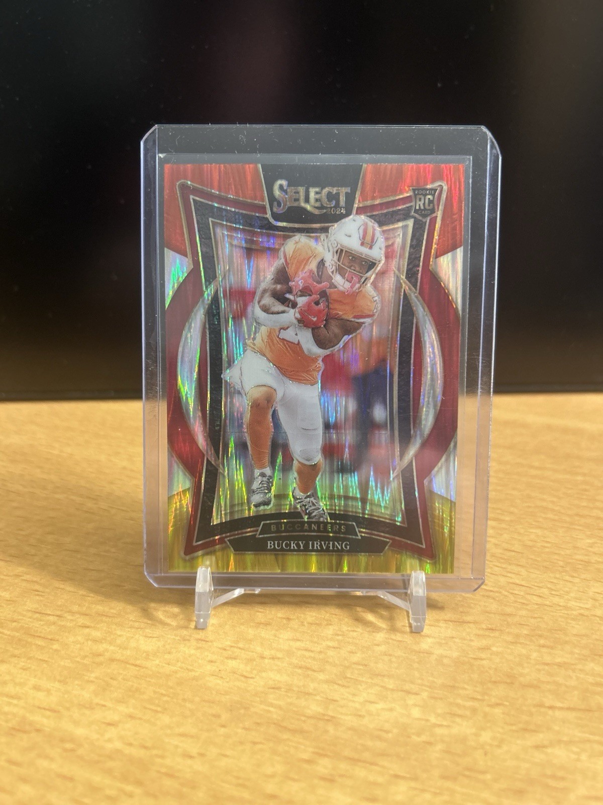 2024 Panini Select - Concourse Bucky Irving #4 Red & Yellow Shock Prizm (RC)