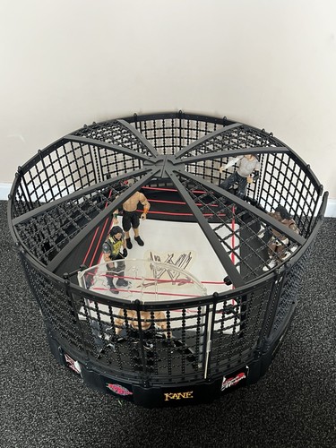 Raro Playset WWE Elimination Chamber Wrestling Ring - Completo 95% - Jakks Ring - Foto 3 di 24