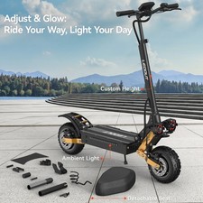 6000W Dual Motors Electric Scooter 11'' Off Road Fat Tires 53Mph 60V E-Scooter