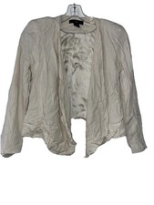 H M Girls Ivory Cream Open Front Blazer Padded Shoulders Size 6