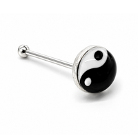 Yin Yang Nasenstecker 925 Sterling Silber 3Mm Klein 22G Kugelende Piercing