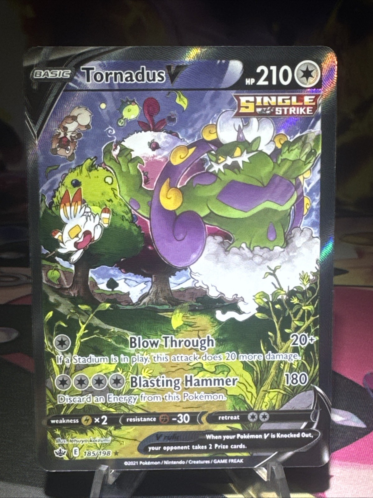Tornadus V (Alternate Full Art) 185/198 Swsh06: SWSH - Chilling Reign NM Holo