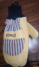 Kinco 1927KWT,Mens Mitt,Lined Pigskin Knit Wrist 5-finger Thermal Glove Lined-L