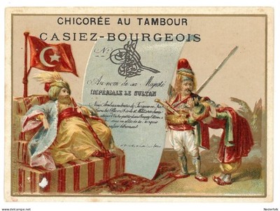 1880s 1900s Ottoman Turkey imperial sultan flag crest - France Chromo