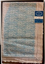 VTG Quaker Lace Tablecloth No. 9913 Blossom Time Natural 54 x 54 Banquet NOS
