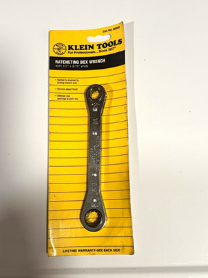 Klein Tools 68202 Ratcheting Box Wrench 1/2 x 9/16 SAE Reversible Chrome
