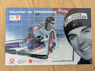 Carte postale dédicacée Gauthier de TESSIERES Ski
