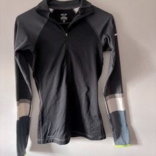 B01 Nike Pro DriFit XS Black Gray Thumb Hole Long Sleeve Running Athletic
