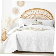 King/Cal King Quilt Bedding Set for All King/Cal 96"x110" White