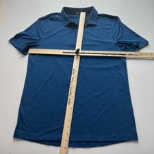Lululemon Polo Shirt Men's Medium Blue Evolution Performance Stretch Golf - EUC