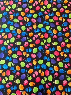 ''Cracked Eggs'' multiocolor egg print by Dan Morris for Timeless Treasures c.2001
