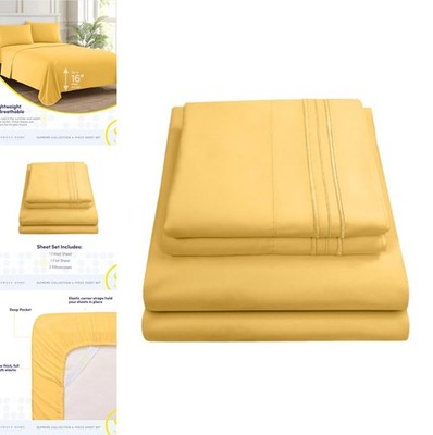 1800 Thread Count Sheet Set King Deep Pocket Microfiber Bedding With 2