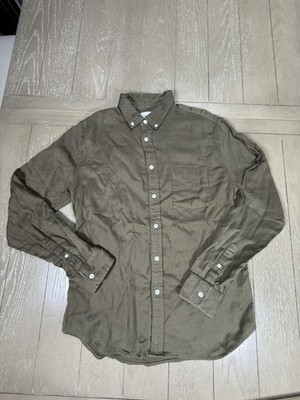 Corridor Button Down Long Sleeve Shirt Mens Small Green Brushed Cotton Huckberry